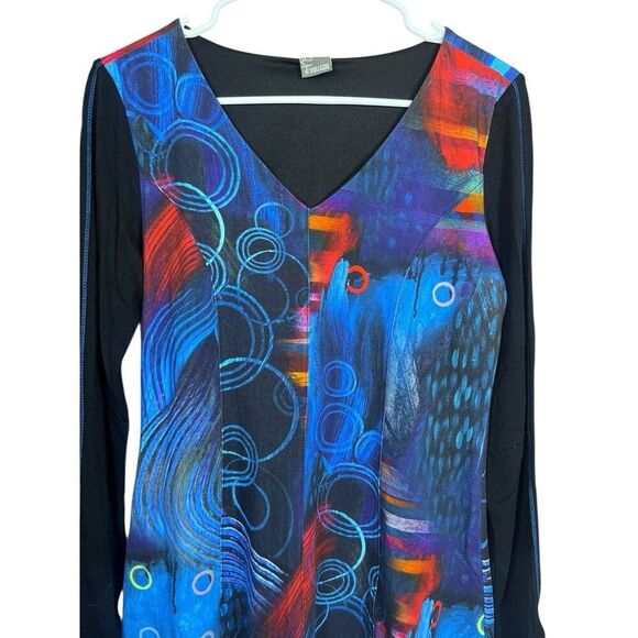 Simply Art By Dolcezza Dress Size Small Women’s Abstract Art To Wear Stretch - Picture 2 of 13